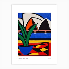 Sydney Opera House Australia Matisse Style 3 Watercolour Travel Poster Art Print