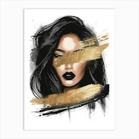 Gold And Black Painting 1 Art Print