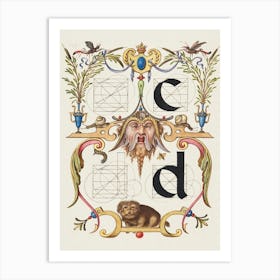 Guide For Constructing The Letters C And D From Mira Calligraphiae Monumenta, Joris Hoefnagel Art Print