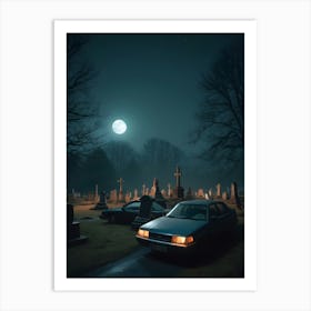 Graveyard 90s Horror Game (3) Art Print