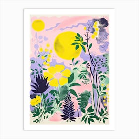 Abstract Botanical Risograph Style 10 Art Print