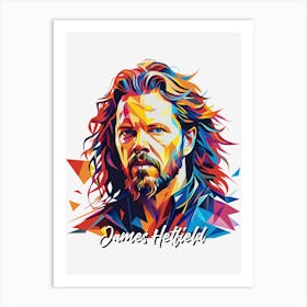 James Hetfield, Metallica 02 Portrait Music Icon Style WPAP Pop Art Art Print