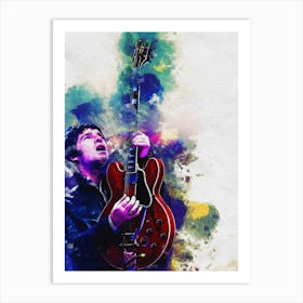 Smudge Of Noel Gallaghers Rock Band Oasis Art Print