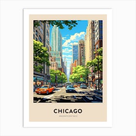 Magnificent Mile 5 Chicago Travel Poster Art Print