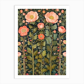 William Morris Rose Poppies Art Print