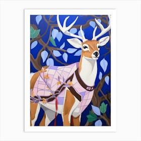Maximalist Animal Painting White Tailed Deer 3 Art Print