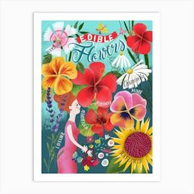Edible Flowers Chart Art Print