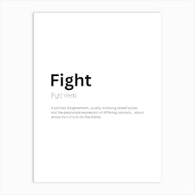 Fight Definition Meaning Art Print