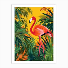 Greater Flamingo Yucatn Peninsula Mexico Tropical Illustration 5 Art Print