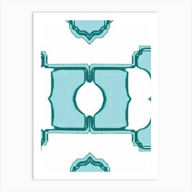 Blue Tile Pattern Art Print