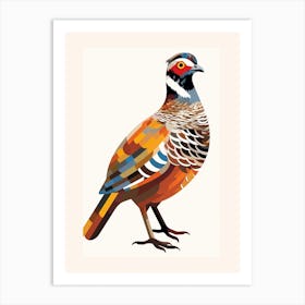 Colourful Geometric Bird Grouse 2 Art Print