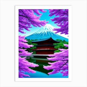 Pink Cherry Blossoms And Fuji Cherry Blossoms Mount Fuji Japan Art Print