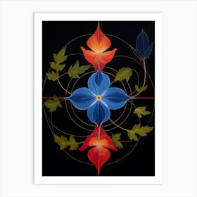 Lobelia 3 Hilma Af Klint Inspired Flower Illustration Art Print