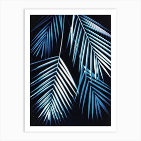 Blue palm leaf cyanotype 1 Art Print