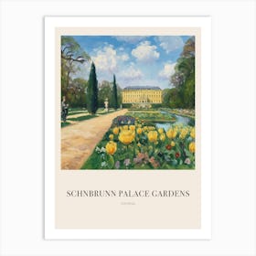 Schnbrunn Palace Gardens Vienna Vintage Cezanne Inspired Poster Art Print