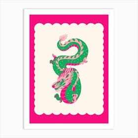 Year Of The Dragon Bright Pink Art Print