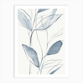 'Blue Leaves' 17 Art Print