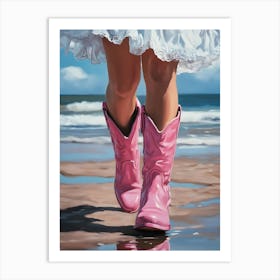 Pink Cowboy Boots 4 Art Print