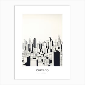 Chicago Skyline 10 B&W Poster Art Print
