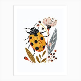 Colourful Insect Illustration Ladybug 19 Art Print