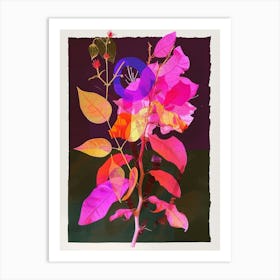 Bougainvillea 1 Neon Flower Collage Art Print