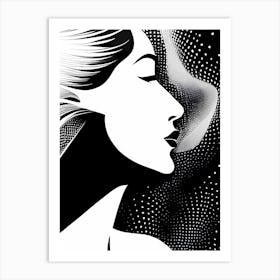 Modern Black And White Silhouette Of A Woman Art Print