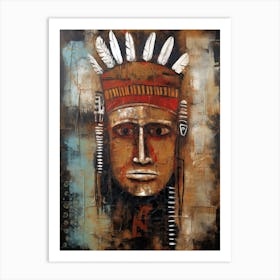 Indian Head, Native american Art Print