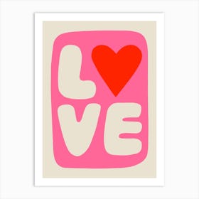 Pink Love Typography Art Print