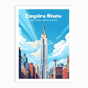 Empire State New York Skyline Modern Travel Art Art Print