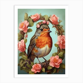 Bird In A Wreath Art Print