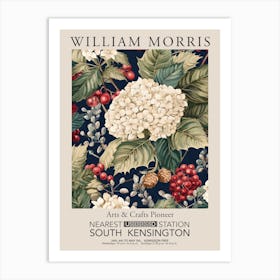 William Morris Prints Hydrangea White Christmas Gift Winter Vintage Art Print