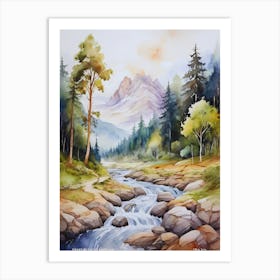 mountain forest landscape.uk Art Print