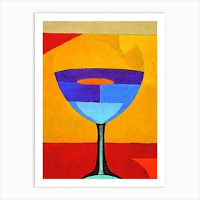 Blue Shark Paul Klee Inspired Abstract Cocktail Poster Art Print