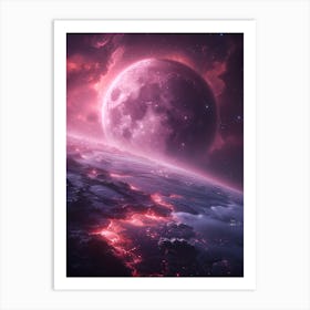 Full Moon In Space Art Print