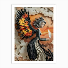 Angel With Feathers Art Print