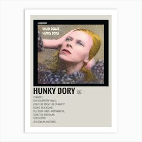 David Bowie Album Cover Hunky Dory Canvas Poster Wall Art Decor Art Print