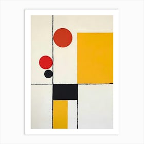 Yellow And Black Squares Art Print