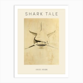 Angel Shark Vintage Illustration 2 Poster Art Print