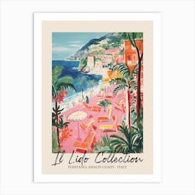 Positano, Amalfi Coast   Italy Il Lido Collection Beach Club Poster 1 Art Print