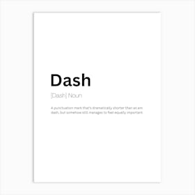 Dash Definition Meaning Poster