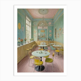 Pastel Tea Room Art Print