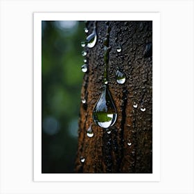 Raindrops On A Tree Art Print