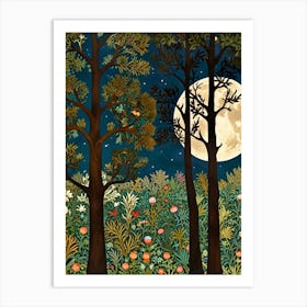 William Morris Moonlight In The Forest 6 Art Print