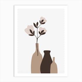 Three Vases With Flowers 2 Art Print