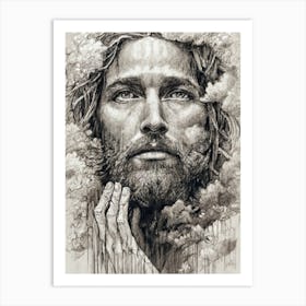 Jesus In The Clouds Art Print