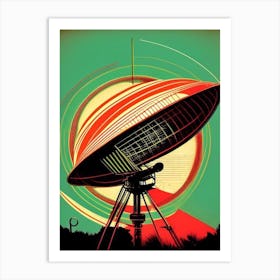 Radio Telescope Vintage Sketch Space Art Print