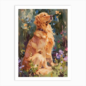 Golden Retriever Acrylic Painting 2 Art Print