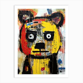 Bear 43 Basquiat style Art Print