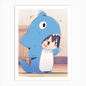 Cute Little Shark Art Print