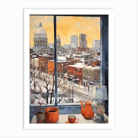 Winter Cityscape Boston Usa 1 Art Print